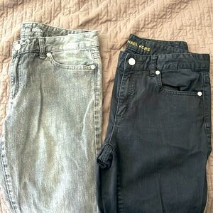 Pair of two Michael kors skinny jeans. One grey and one black. Both size 6.